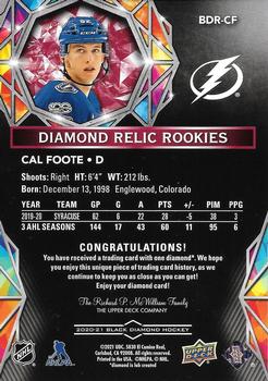 2020-21 Upper Deck Black Diamond - Diamond Relics Rookie Gems Ruby #BDR-CF Cal Foote Back