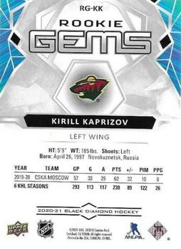 2020-21 Upper Deck Black Diamond - Rookie Gems Spectrum #RG-KK Kirill Kaprizov Back