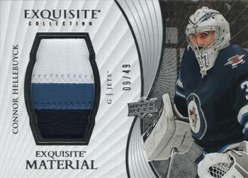 2020-21 Upper Deck Black Diamond - Exquisite Collection Materials #EM-CH Connor Hellebuyck Front