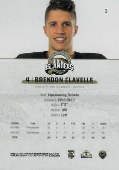 2019-20 Charlottetown Islanders (QMJHL) #3 Brendon Clavelle Back