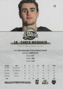 2019-20 Charlottetown Islanders (QMJHL) #28 Chris McQuaid Back