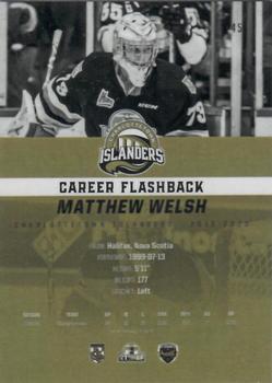 2019-20 Charlottetown Islanders (QMJHL) #45 Matthew Welsh Back