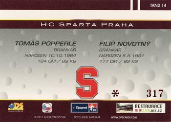 2011 Czech OFS premium - Tandems Red #14 Tomas Popperle / Filip Novotny Back