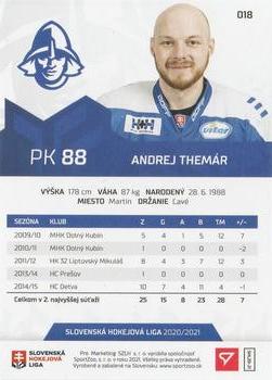 2020-21 SportZoo Slovenská Hokejová Liga #018 Andrej Themar Back