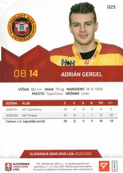 2020-21 SportZoo Slovenská Hokejová Liga #023 Adrian Gergel Back