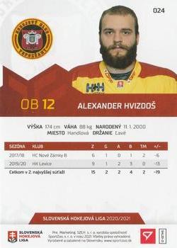 2020-21 SportZoo Slovenská Hokejová Liga #024 Alexander Hvizdos Back