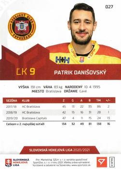 2020-21 SportZoo Slovenská Hokejová Liga #027 Patrik Danisovsky Back