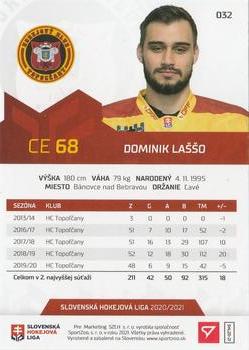 2020-21 SportZoo Slovenská Hokejová Liga #032 Dominik Lasso Back