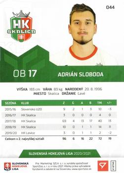 2020-21 SportZoo Slovenská Hokejová Liga #044 Adrian Sloboda Back