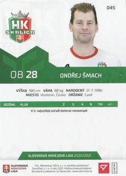 2020-21 SportZoo Slovenská Hokejová Liga #045 Ondrej Smach Back
