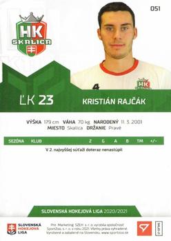 2020-21 SportZoo Slovenská Hokejová Liga #051 Kristian Rajcak Back