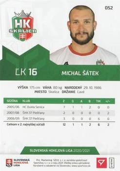2020-21 SportZoo Slovenská Hokejová Liga #052 Michal Satek Back