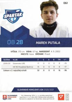 2020-21 SportZoo Slovenská Hokejová Liga #061 Marek Putala Back