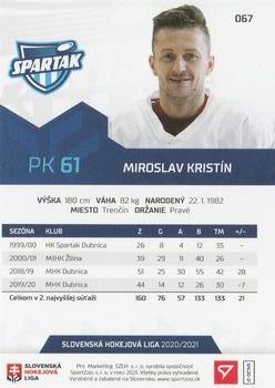 2020-21 SportZoo Slovenská Hokejová Liga #067 Miroslav Kristin Back