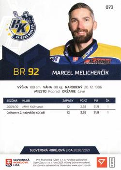 2020-21 SportZoo Slovenská Hokejová Liga #073 Marcel Melichercik Back