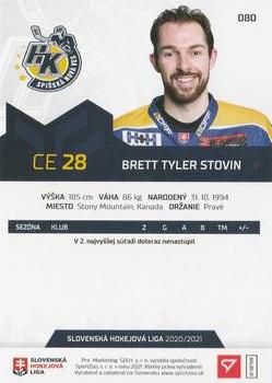 2020-21 SportZoo Slovenská Hokejová Liga #080 Brett Stovin Back