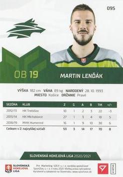 2020-21 SportZoo Slovenská Hokejová Liga #095 Martin Lenďak Back