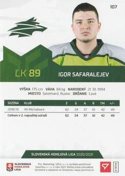 2020-21 SportZoo Slovenská Hokejová Liga #107 Igor Safaraleev Back