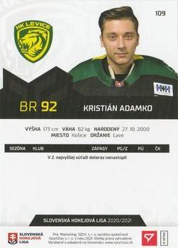 2020-21 SportZoo Slovenská Hokejová Liga #109 Kristian Adamko Back