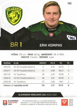 2020-21 SportZoo Slovenská Hokejová Liga #110 Erik Kompas Back