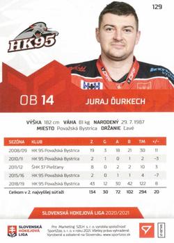 2020-21 SportZoo Slovenská Hokejová Liga #129 Juraj Durkech Back