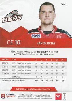 2020-21 SportZoo Slovenská Hokejová Liga #144 Jan Zlocha Back