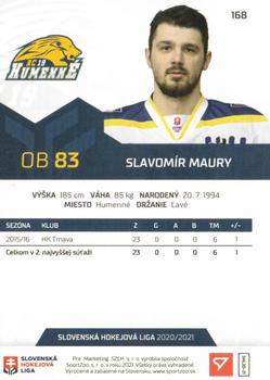 2020-21 SportZoo Slovenská Hokejová Liga #168 Slavomir Maury Back
