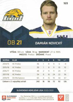 2020-21 SportZoo Slovenská Hokejová Liga #169 Damian Novicky Back
