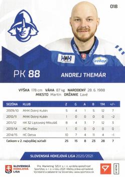 2020-21 SportZoo Slovenská Hokejová Liga - Limited Edition #018 Andrej Themar Back