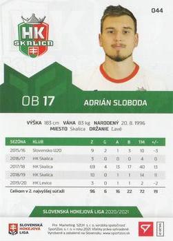 2020-21 SportZoo Slovenská Hokejová Liga - Limited Edition #044 Adrian Sloboda Back