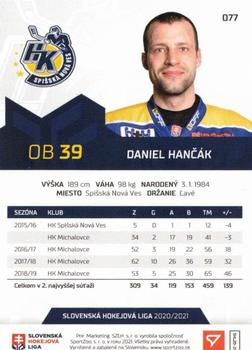 2020-21 SportZoo Slovenská Hokejová Liga - Limited Edition #077 Daniel Hancak Back