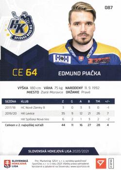 2020-21 SportZoo Slovenská Hokejová Liga - Limited Edition #087 Edmund Piacka Back