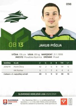 2020-21 SportZoo Slovenská Hokejová Liga - Limited Edition #098 Jakub Pisoja Back