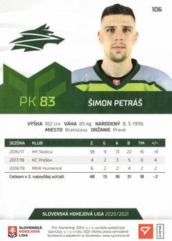 2020-21 SportZoo Slovenská Hokejová Liga - Limited Edition #106 Simon Petras Back