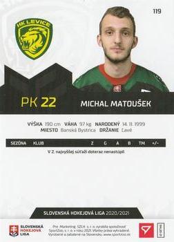 2020-21 SportZoo Slovenská Hokejová Liga - Limited Edition #119 Michal Matousek Back