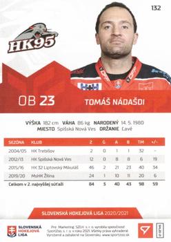 2020-21 SportZoo Slovenská Hokejová Liga - Limited Edition #132 Tomas Nadasdi Back