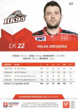 2020-21 SportZoo Slovenská Hokejová Liga - Limited Edition #137 Milan Drevenak Back