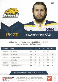2020-21 SportZoo Slovenská Hokejová Liga - Limited Edition #176 Frantisek Pulscak Back