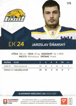 2020-21 SportZoo Slovenská Hokejová Liga - Limited Edition #179 Jaroslav Sinansky Back