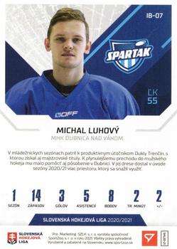 2020-21 SportZoo Slovenská Hokejová Liga - Ice Breakers #IB-07 Michal Luhovy Back