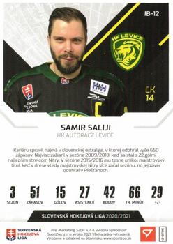 2020-21 SportZoo Slovenská Hokejová Liga - Ice Breakers #IB-12 Samir Saliji Back