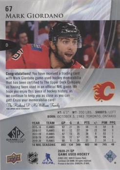 2020-21 SP Game Used - Silver Jersey #67 Mark Giordano Back