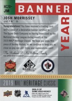 2020-21 SP Game Used - 2019 NHL Heritage Classic Banner Year Relics #HC20-JM Josh Morrissey Back