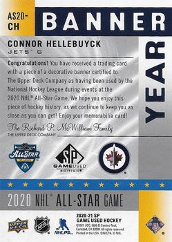2020-21 SP Game Used - 2020 NHL All-Star Game Banner Year Relics #AS20-CH Connor Hellebuyck Back