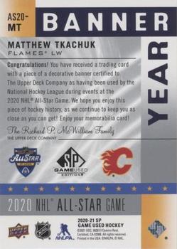 2020-21 SP Game Used - 2020 NHL All-Star Game Banner Year Relics #AS20-MT Matthew Tkachuk Back