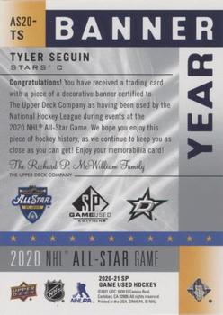 2020-21 SP Game Used - 2020 NHL All-Star Game Banner Year Relics #AS20-TS Tyler Seguin Back