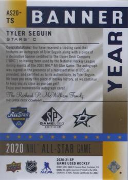 2020-21 SP Game Used - 2020 NHL All-Star Game Banner Year Relics Autographs #AS20-TS Tyler Seguin Back