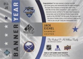 2020-21 SP Game Used - 2020 NHL All-Star Game Banner-Jersey Relics #BYJ-JE Jack Eichel Back
