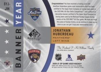 2020-21 SP Game Used #BYJ-JH Jonathan Huberdeau Back