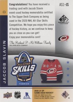 2020-21 SP Game Used - 2020 NHL All-Star Skills Fabrics 1st Year #AS1-JS Jaccob Slavin Back